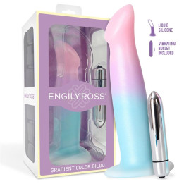 Dildo con Vibración y Ventosa Color Degradado 17 cm de Dildox By Engily Ross | VibraZon