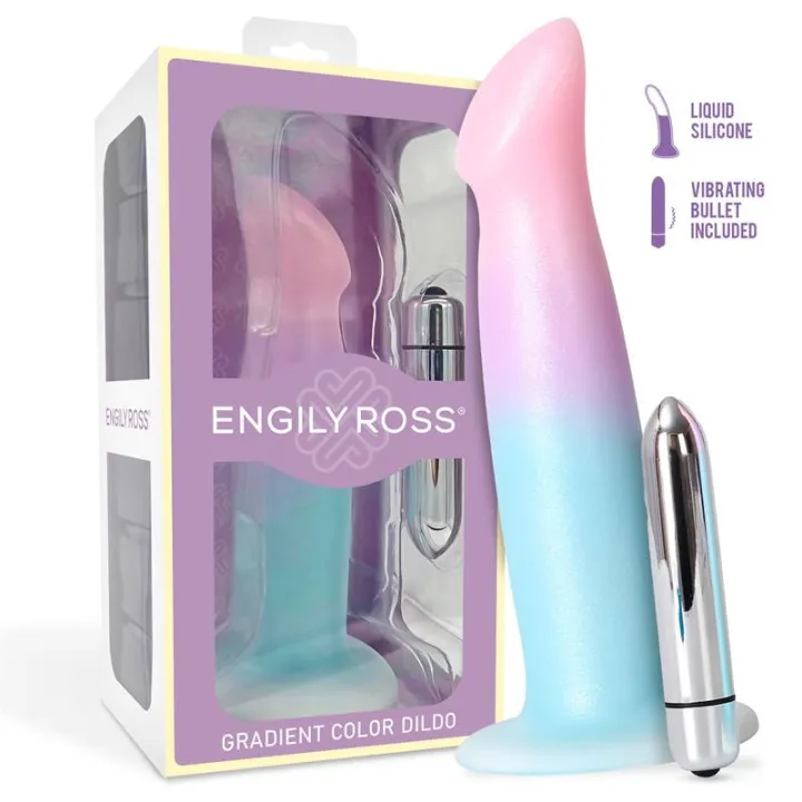 Dildo con Vibración y Ventosa Color Degradado 17 cm de Dildox By Engily Ross