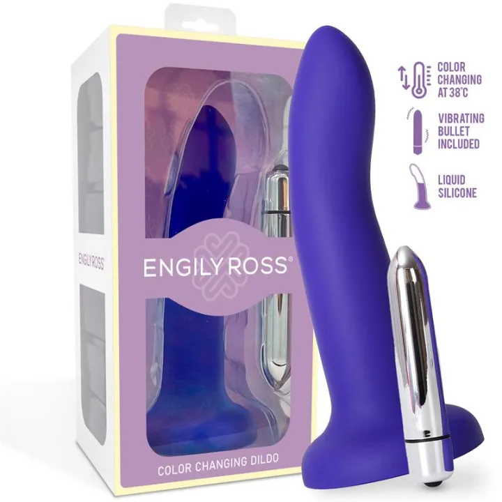 Dildo que Cambia de Color Púrpura a Rosa Talla S 14 cm de Dildox By Engily Ross