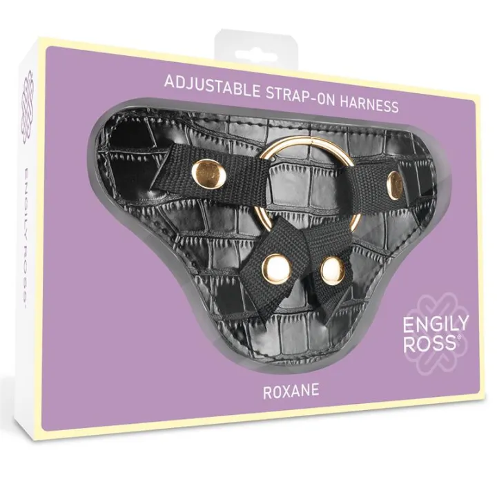 Roxane Arnés Universal Ajustable 3 Anillo de Silicona Negro de Dildox By Engily Ross