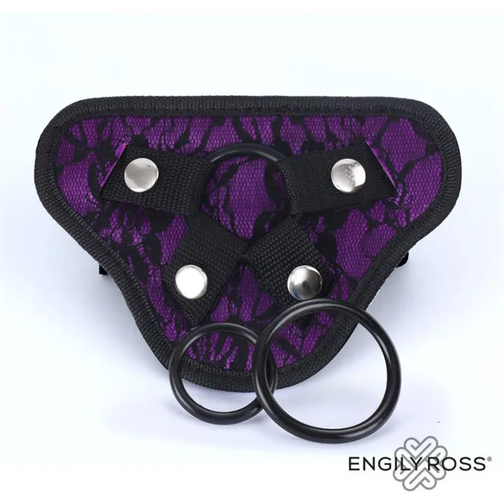 Miley Arnés Universal Ajustable 3 Anillo de Silicona Púrpura de Dildox By Engily Ross