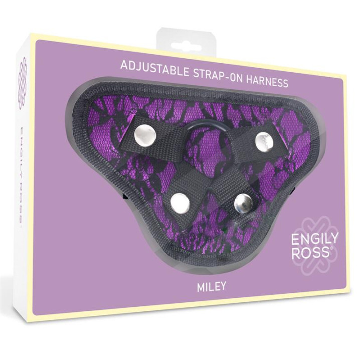Miley Arnés Universal Ajustable 3 Anillo de Silicona Púrpura de Dildox By Engily Ross | VibraZon