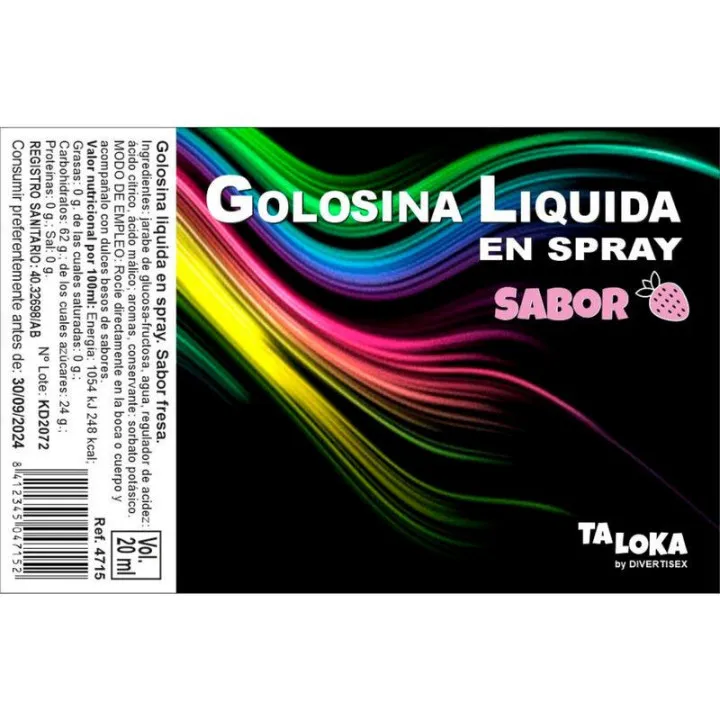 Golosina Líquida en Spray Sabor Fresa 20 ml de Taloka