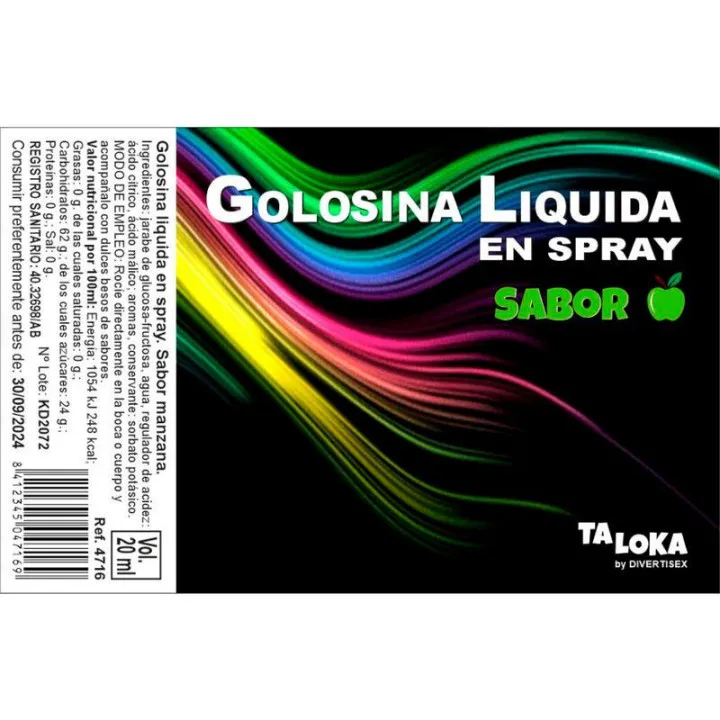 Golosina Líquida en Spray Sabor Manzana 20 ml de Taloka