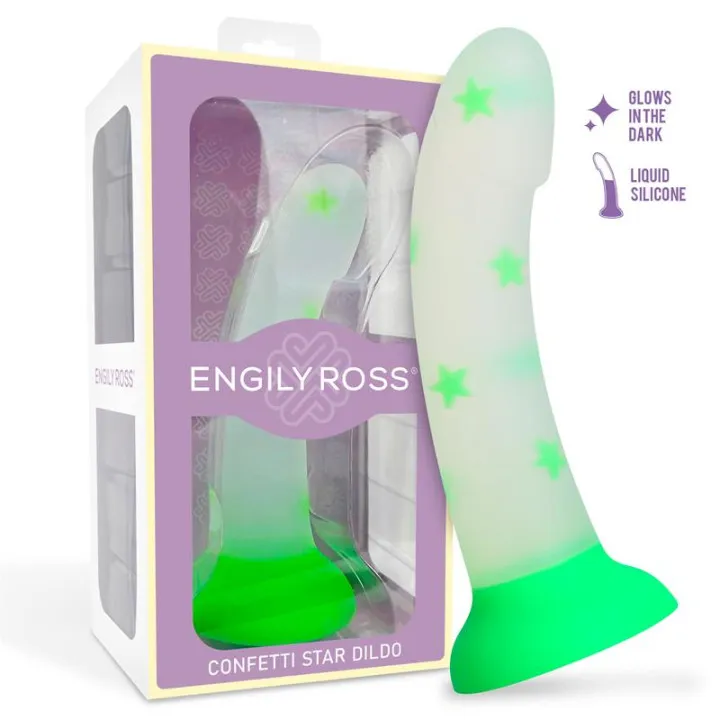 Dildo que Brilla en la Oscuridad Confetti Star 17 cm de Dildox By Engily Ross