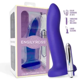 Dildo con Vibración que Cambia de Color Azul a Púrpura Talla M 17 cm de Dildox By Engily Ross