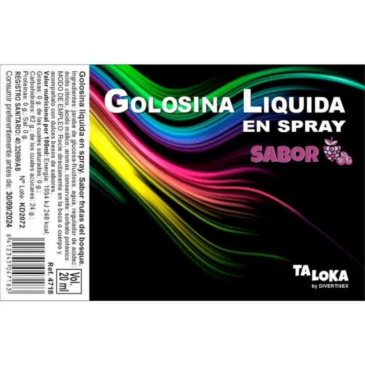 Golosina Líquida en Spray Sabor Frutas del Bosque 20 ml de Taloka
