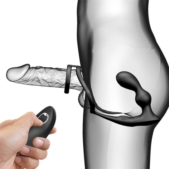 Marshall Plug Anal con Vibración y Anillo para el Pene y Testículos de Prettylove | VibraZon