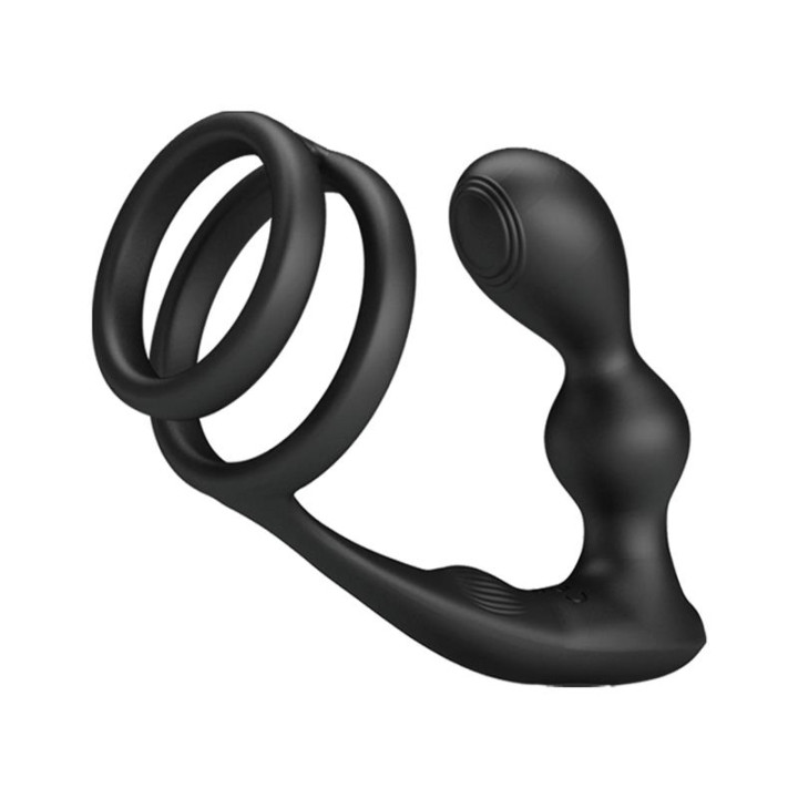 Marshall Plug Anal con Vibración y Anillo para el Pene y Testículos de Prettylove | VibraZon