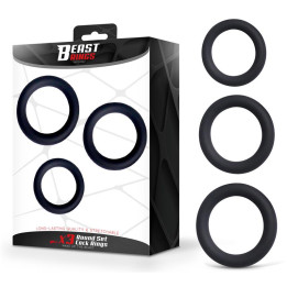 Set de 3 Anillos para el Pene Silicona S, M y L de Beast Rings | VibraZon