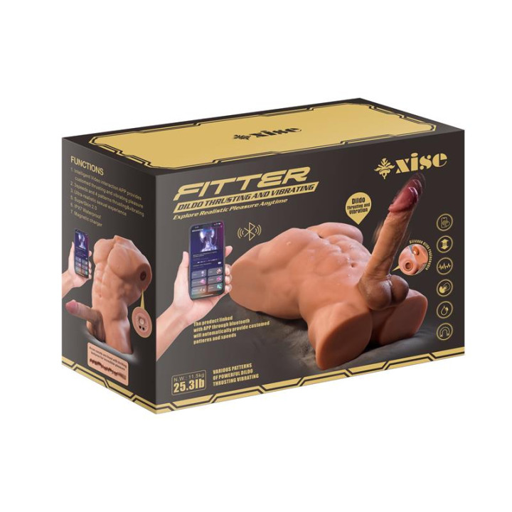 Fitter Torso con Dildo Desmontable, Thrusting y APP 11.6 kg de Xise | VibraZon