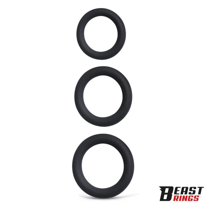 Set de 3 Anillos para el Pene Silicona S, M y L de Beast Rings