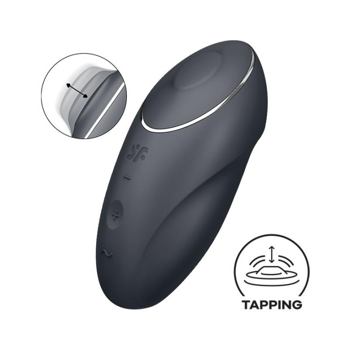 Tap and Climax 1 Vibración y Tapping Negro de Satisfyer | VibraZon