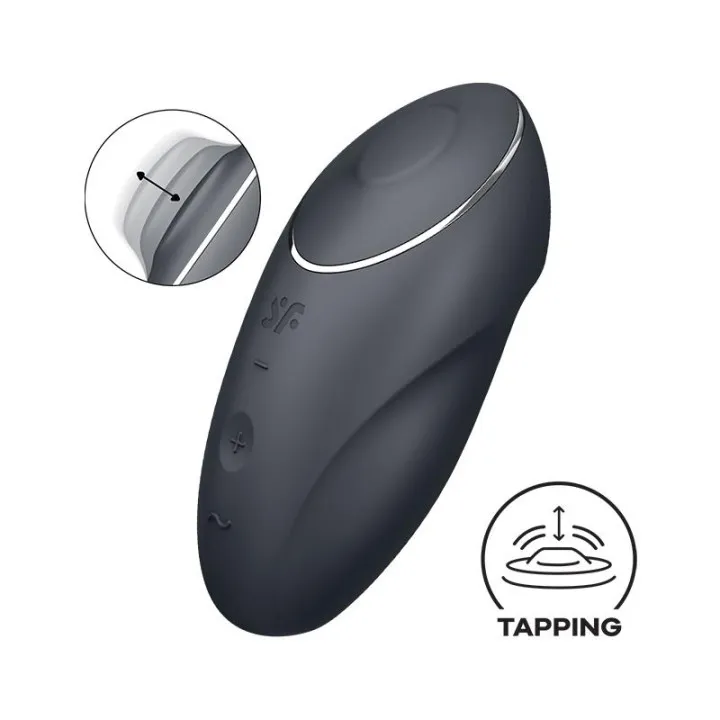 Tap and Climax 1 Vibración y Tapping Negro de Satisfyer