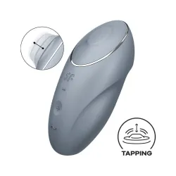 Tap and Climax 1 Vibrador y Tapping Gris de Satisfyer