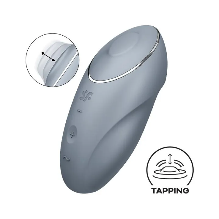Tap and Climax 1 Vibrador y Tapping Gris de Satisfyer