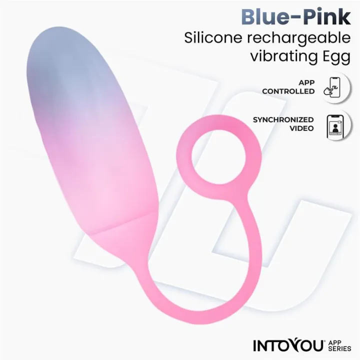 Huevo Silicona Doble Capa con APP Azul/Rosa de Intoyou App Series