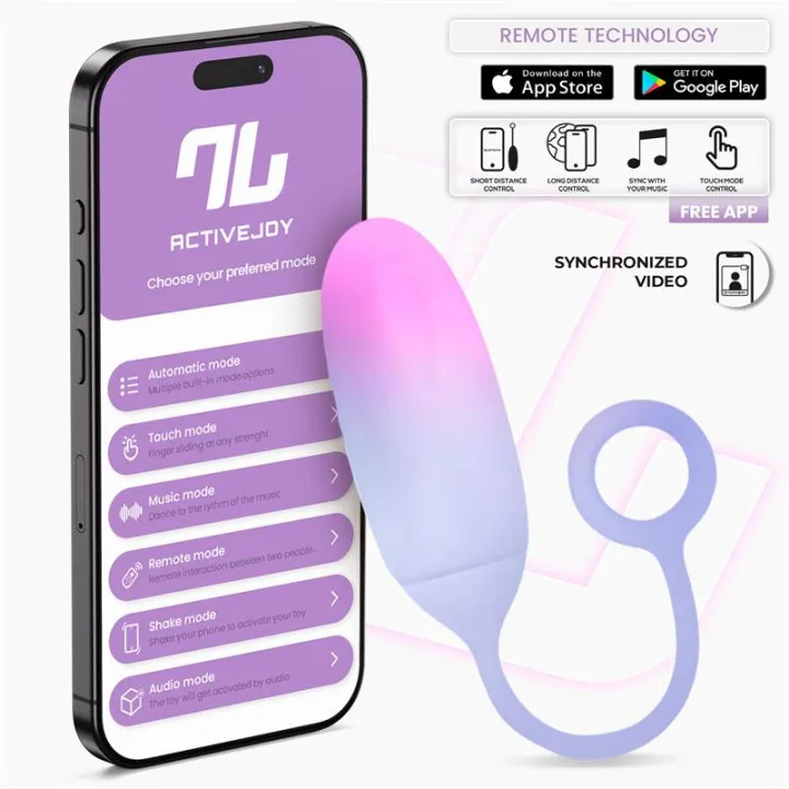 Huevo Silicona Doble Capa con APP Rosa/Azul de Intoyou App Series