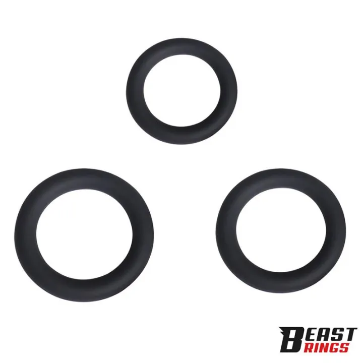 Set de 3 Anillos para el Pene Silicona S, M y L de Beast Rings