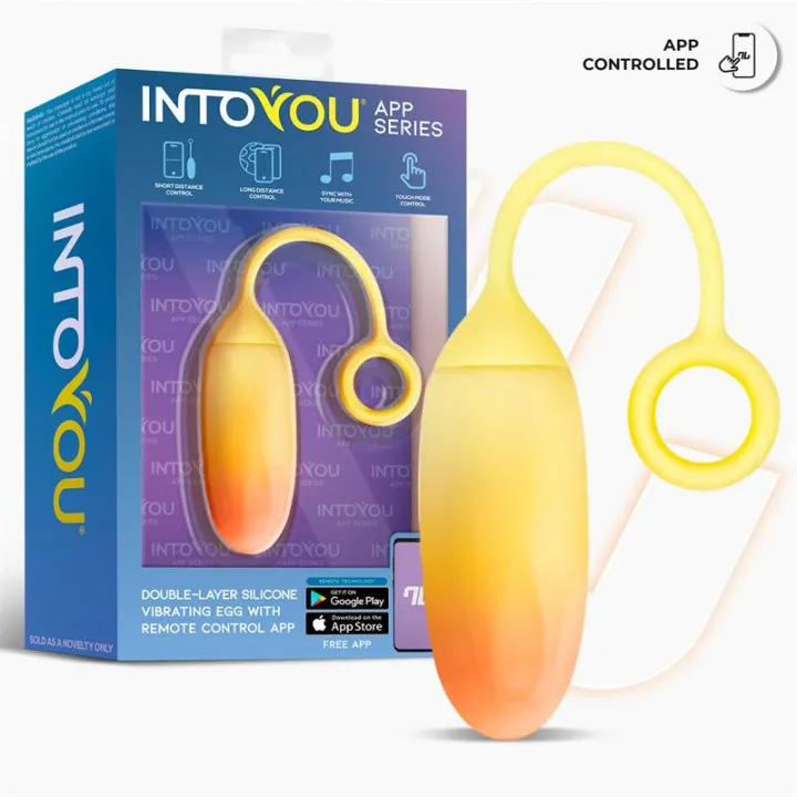 Huevo Silicona Doble Capa con APP Amarillo/Naranja de Intoyou App Series