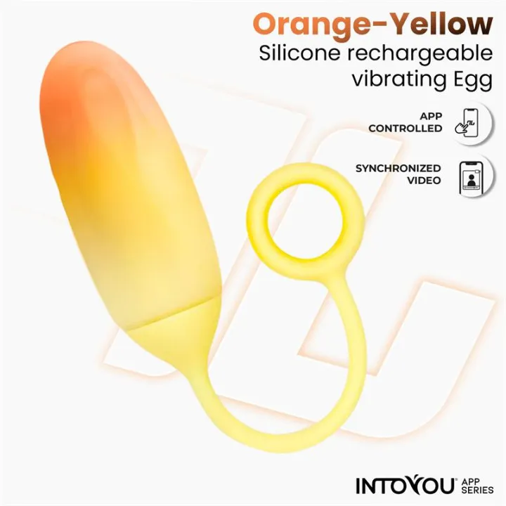 Huevo Silicona Doble Capa con APP Amarillo/Naranja de Intoyou App Series