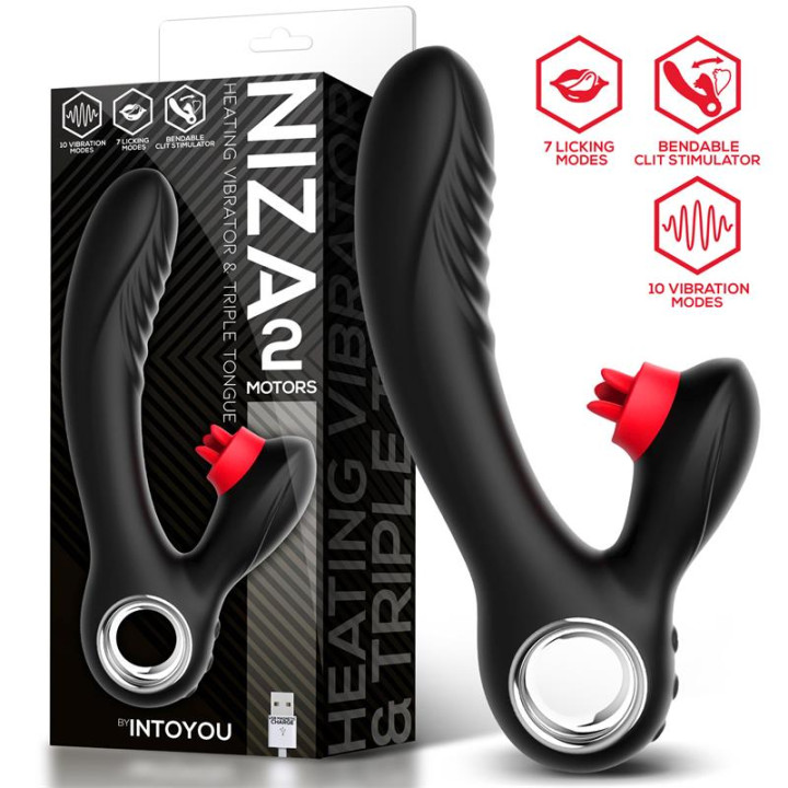 Niza Vibrador con Calor y Triple Lengua Estimuladora de Clítoris de Intoyou | VibraZon
