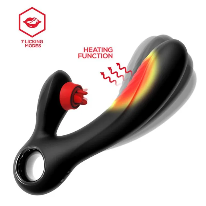 Niza Vibrador con Calor y Triple Lengua Estimuladora de Clítoris de Intoyou