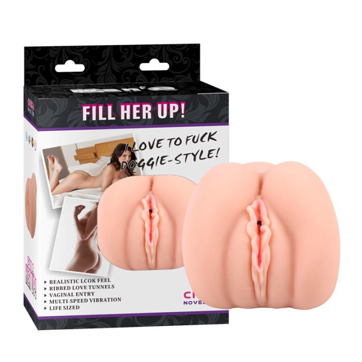Masturbador Fill Her Up T-Skin 17.7 cm Natural de Chisa | VibraZon