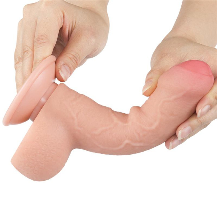 Dildo Dual Layer Piel Deslizante Retractil 7 de Lovetoy | VibraZon