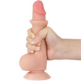 Dildo Dual Layer Piel Deslizante Retractil 7.5 de Lovetoy | VibraZon