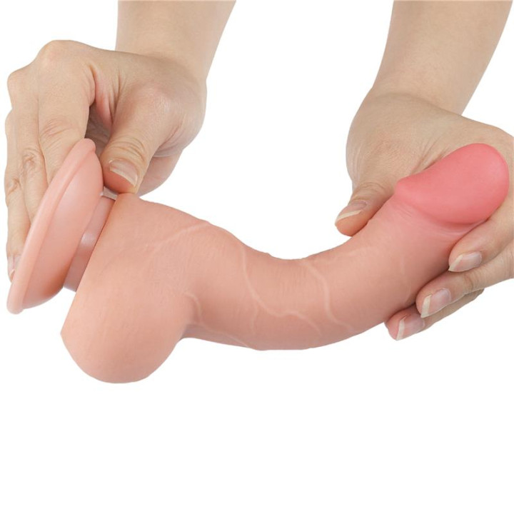 Dildo Dual Layer Piel Deslizante Retractil 7.5 de Lovetoy | VibraZon