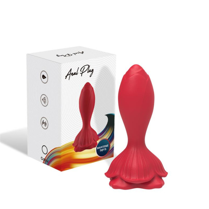 Plug Anal con Vibración Base de Rosa de Urban Sky | VibraZon