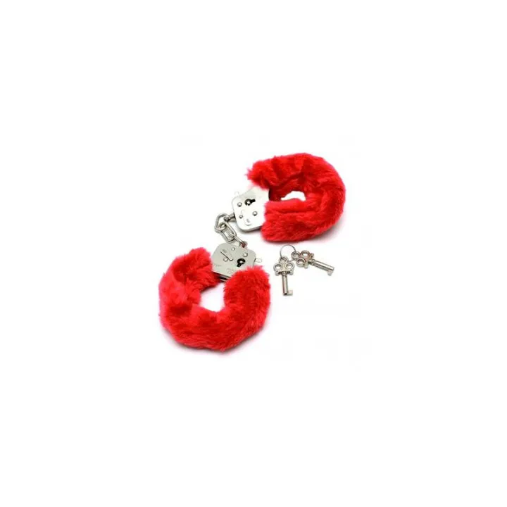 Esposas Metálicas con Pelo Rojo de Bondage Play
