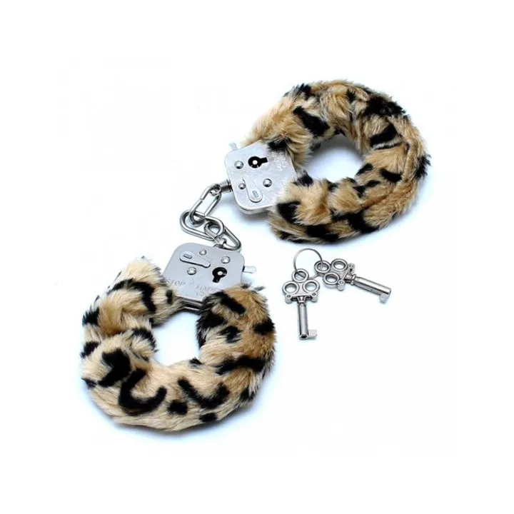 Esposas Metálicas con Pelo Leopardo de Bondage Play