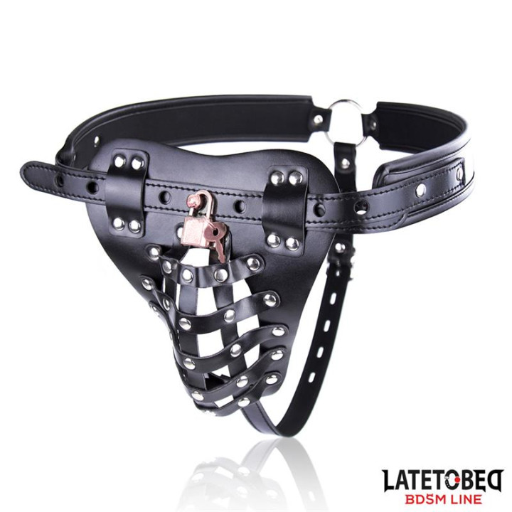 Cinturón de Castidad Masculino con Candado Ajustable de Latetobed Bdsm Line | VibraZon