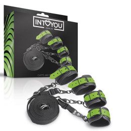 Set de Ataduras para la Cama con Esposas que Brillan en la Oscuridad de Intoyou Shining Line | VibraZon