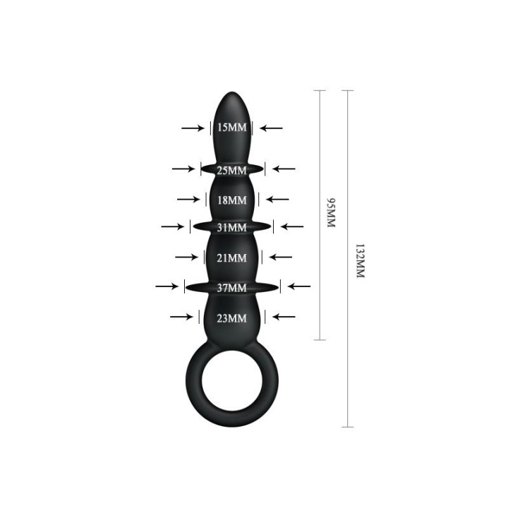 Plug Anal 3 Zonas Negro CL100 de Prettylove | VibraZon