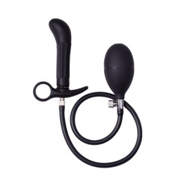 Plug Anal Inflable con Bomba Negro de Latex Play | VibraZon