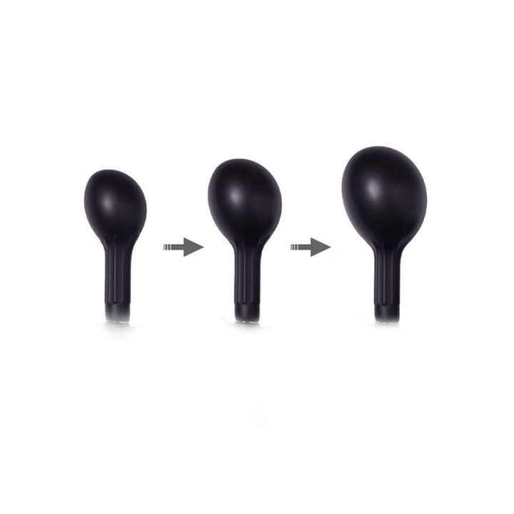 Plug Anal Inflable con Bomba Negro de Latex Play | VibraZon