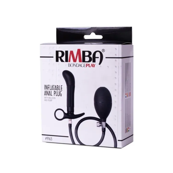 Plug Anal Inflable con Bomba Negro de Latex Play