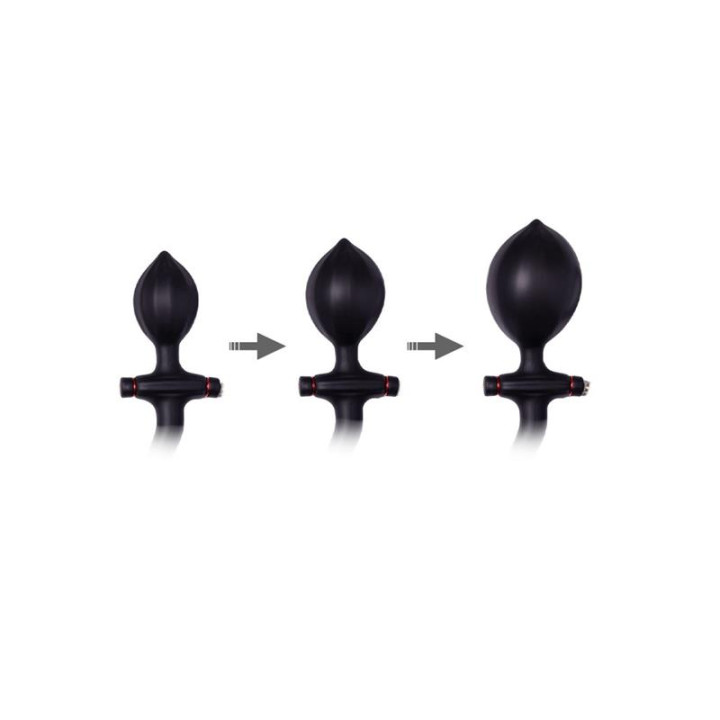 Plug Anal Inflable con Bomba Negro de Latex Play | VibraZon