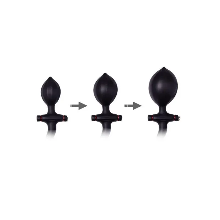 Plug Anal Inflable con Bomba Negro de Latex Play