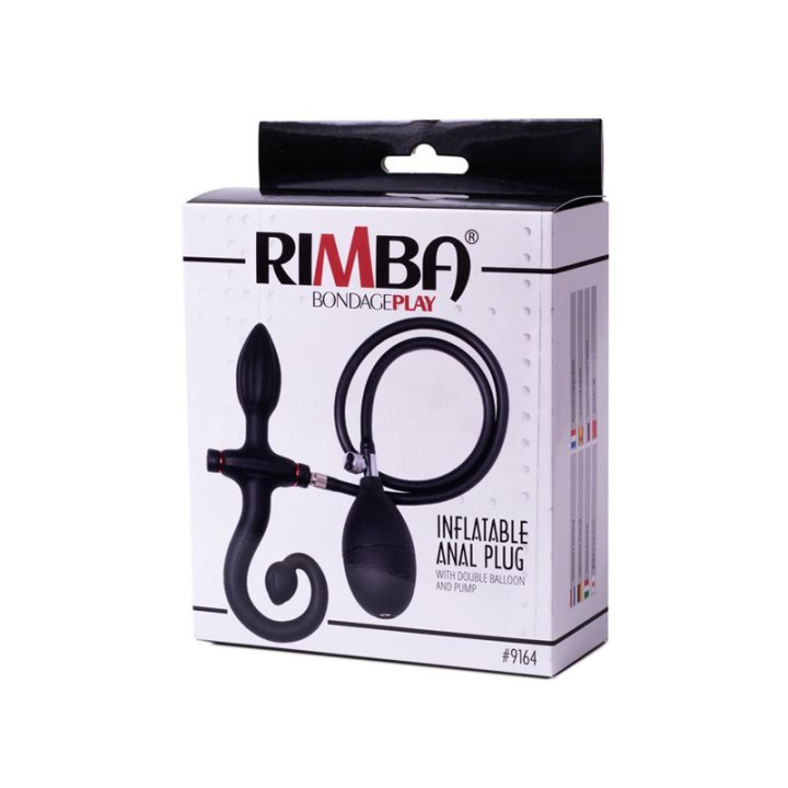 Plug Anal Inflable con Bomba Negro de Latex Play | VibraZon