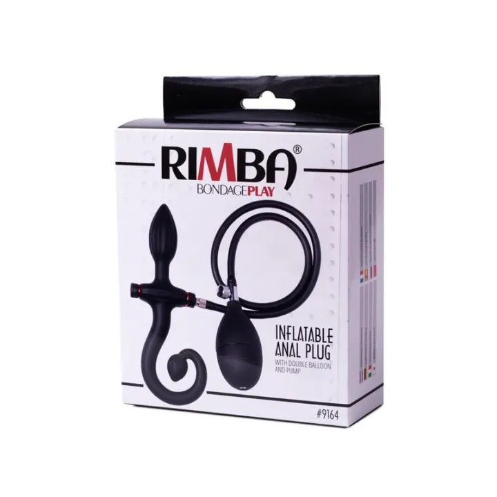 Plug Anal Inflable con Bomba Negro de Latex Play