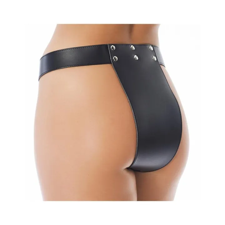 Arnés de Castidad de Cuero de Bondage Play
