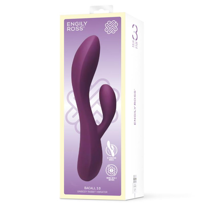 Bacall 3.0 Vibrador Silicona Liquida Inyectada Doble Motor USB Púrpura de Engily Ross | VibraZon