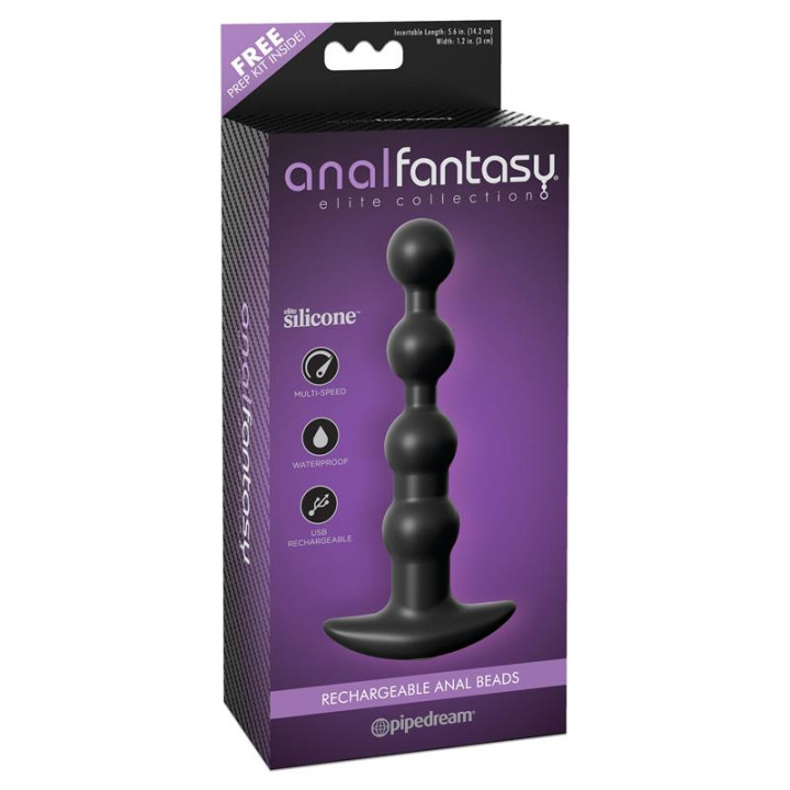 Cadena Anal con Vibración Negro de Anal Fantasy Elite | VibraZon