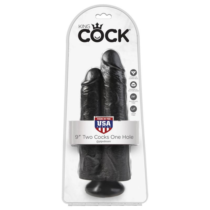 Pene Dole Two Cocks One Hole Negro 9 de King Cock | VibraZon