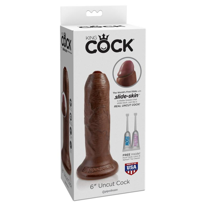 King Cock Dildo Realista con Glande Retráctil Color Marrón 6 | VibraZon