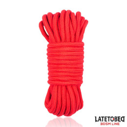 Cuerda Bondage de Algodón 5 m Roja de Latetobed Bdsm Line | VibraZon